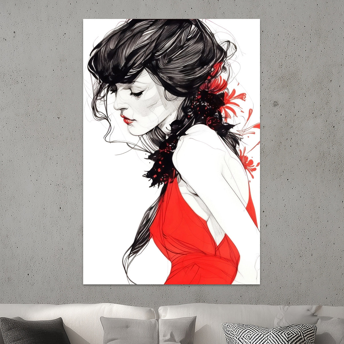 Frau in Rot