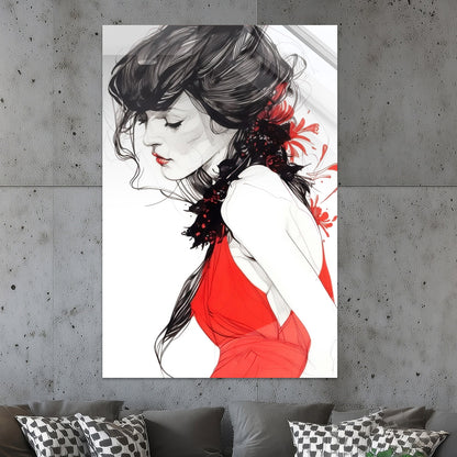 Frau in Rot