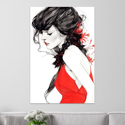 Frau in Rot