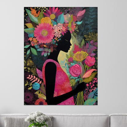 Frau mit Blumen