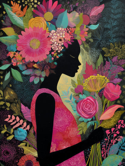 Frau mit Blumen