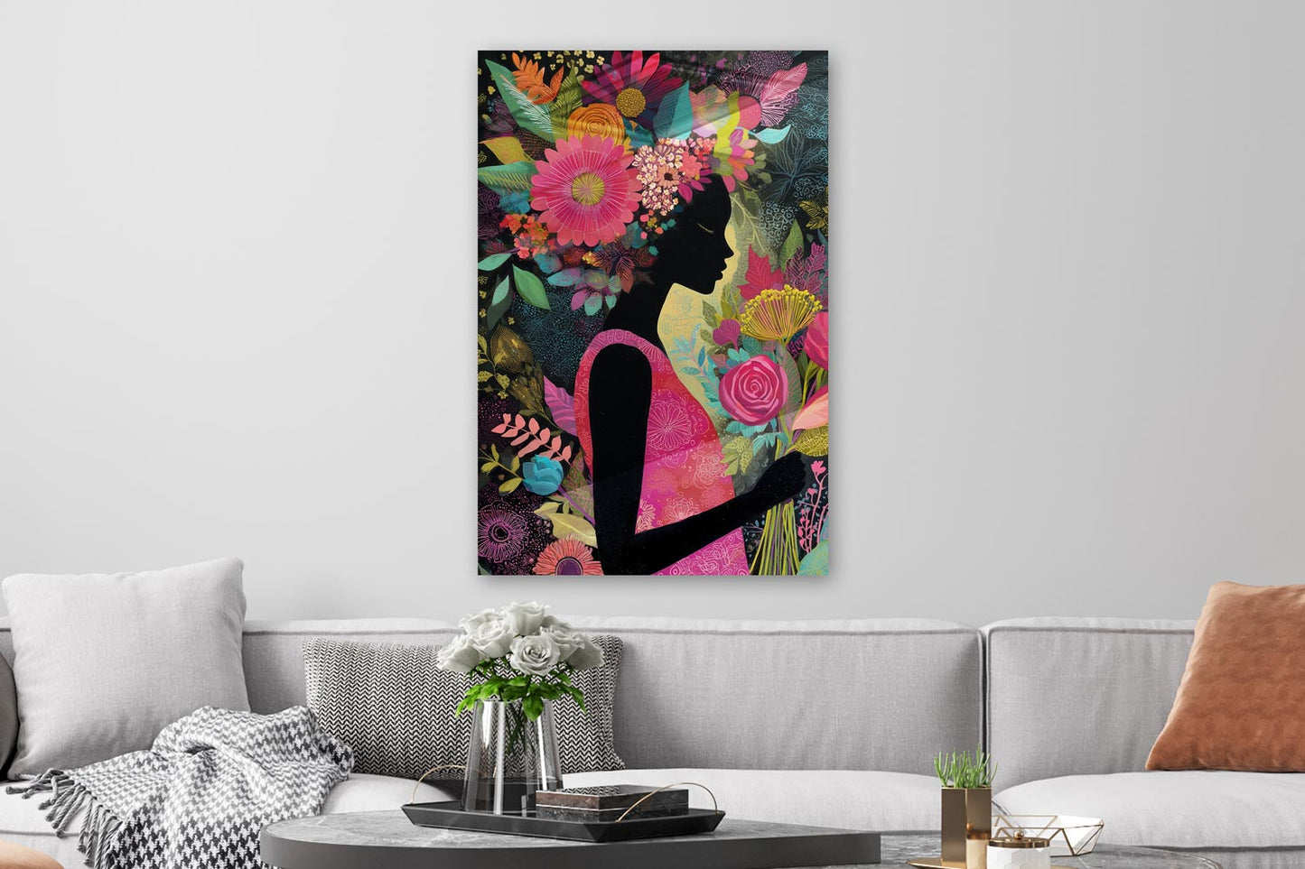 Frau mit Blumen