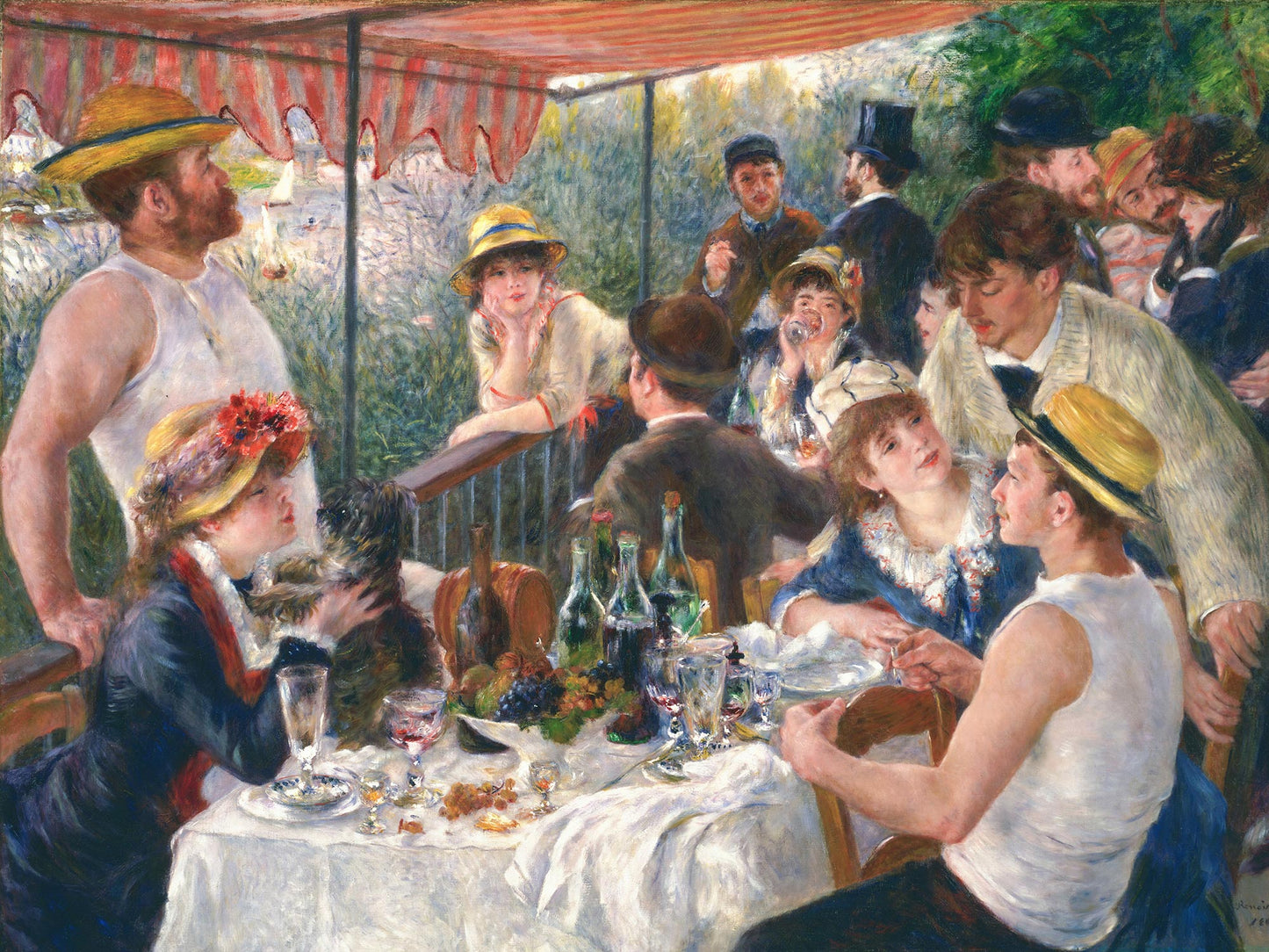 Pierre-Auguste Renoir „Das Frühstück der Ruderer“ als hochwertigen Kunstdruck auf Leinwand, Alu-Dibond oder hinter Acrylglas online kaufen.