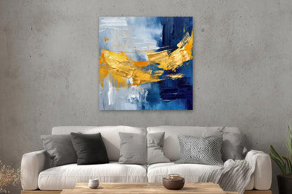 Abstraktion in Gold und Blau