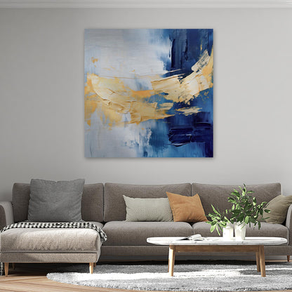 Abstraktion in Gold und Blau