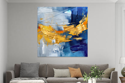 Abstraktion in Gold und Blau