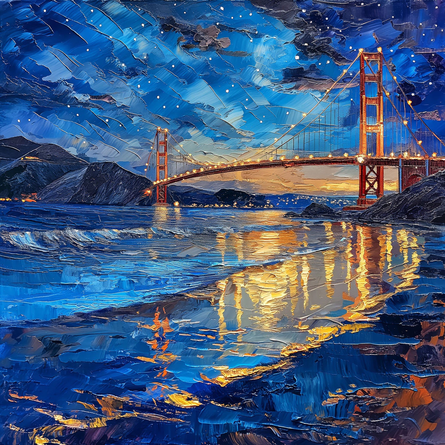 Golden Gate Brücke bei Nacht