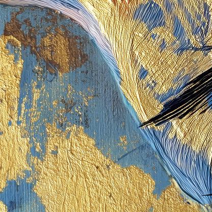 Hirsch in Blau und Gold
