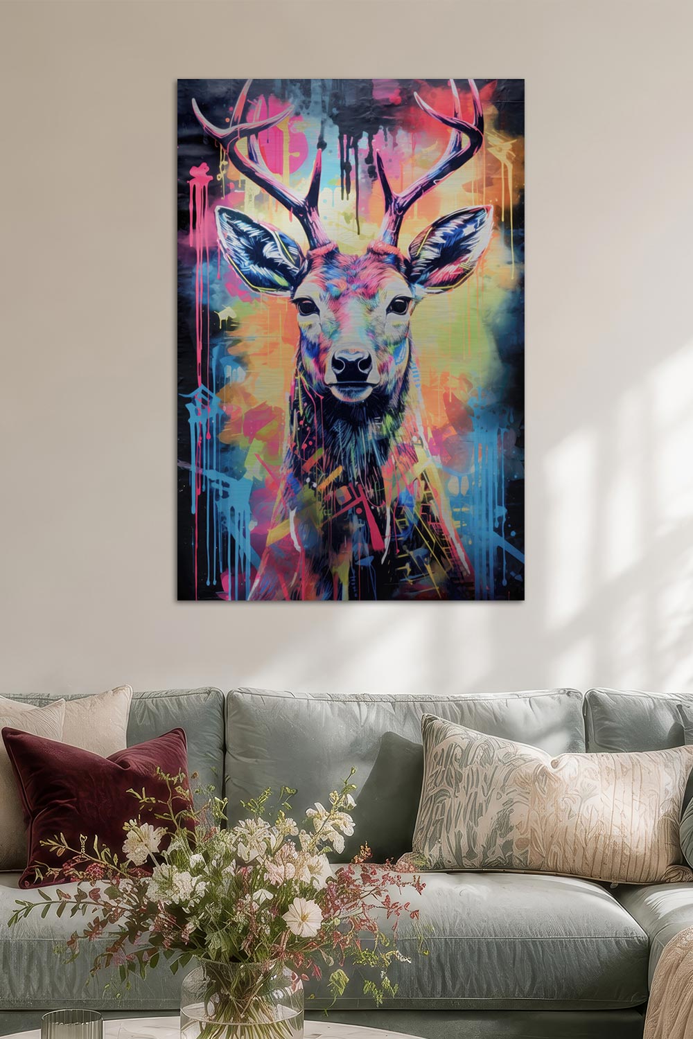 Bunter Pop-Art Hirsch