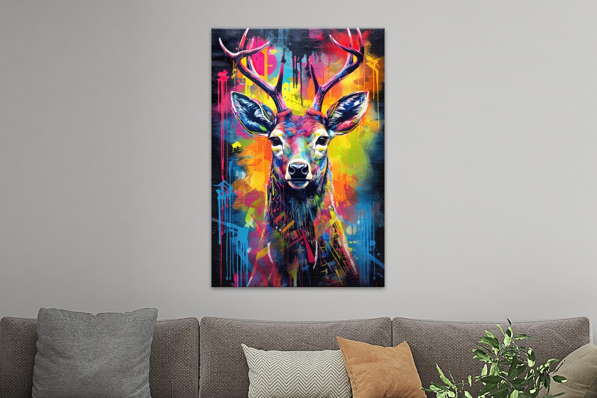 Bunter Pop-Art Hirsch