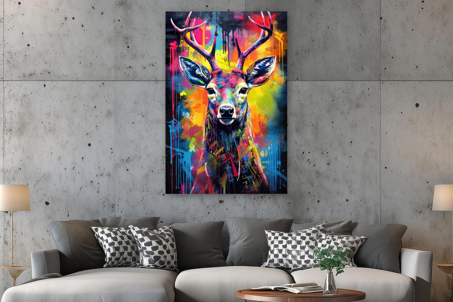Bunter Pop-Art Hirsch