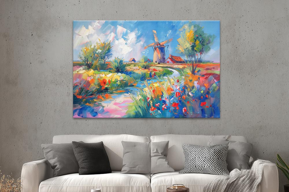 Tulpenfelder mit Windmühle
