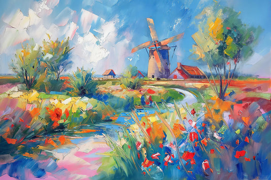 Tulpenfelder mit Windmühle