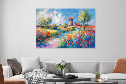 Tulpenfelder mit Windmühle