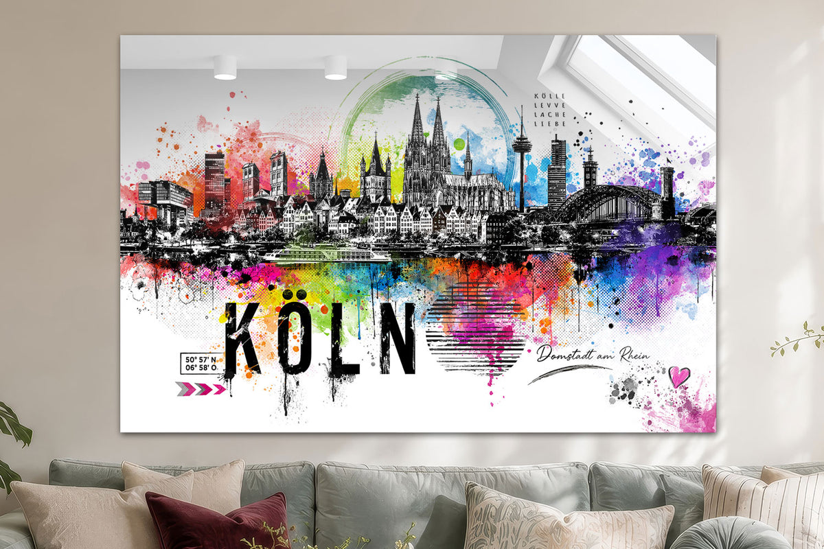 Abstrakte Köln Pop Art Skyline
