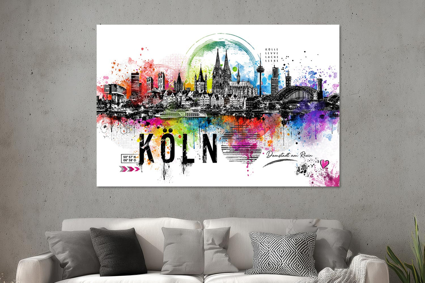 Abstrakte Köln Pop Art Skyline
