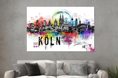 Abstrakte Köln Pop Art Skyline