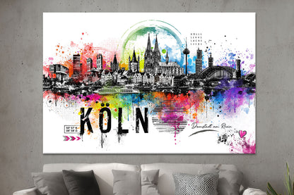 Abstrakte Köln Pop Art Skyline