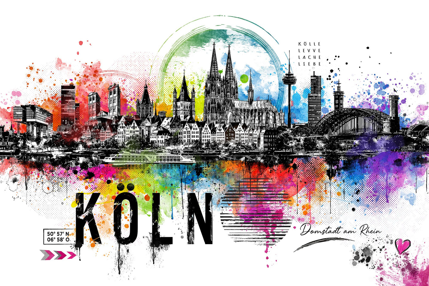 Abstrakte Köln Pop Art Skyline