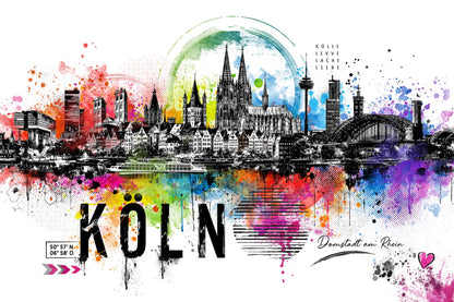 Abstrakte Köln Pop Art Skyline