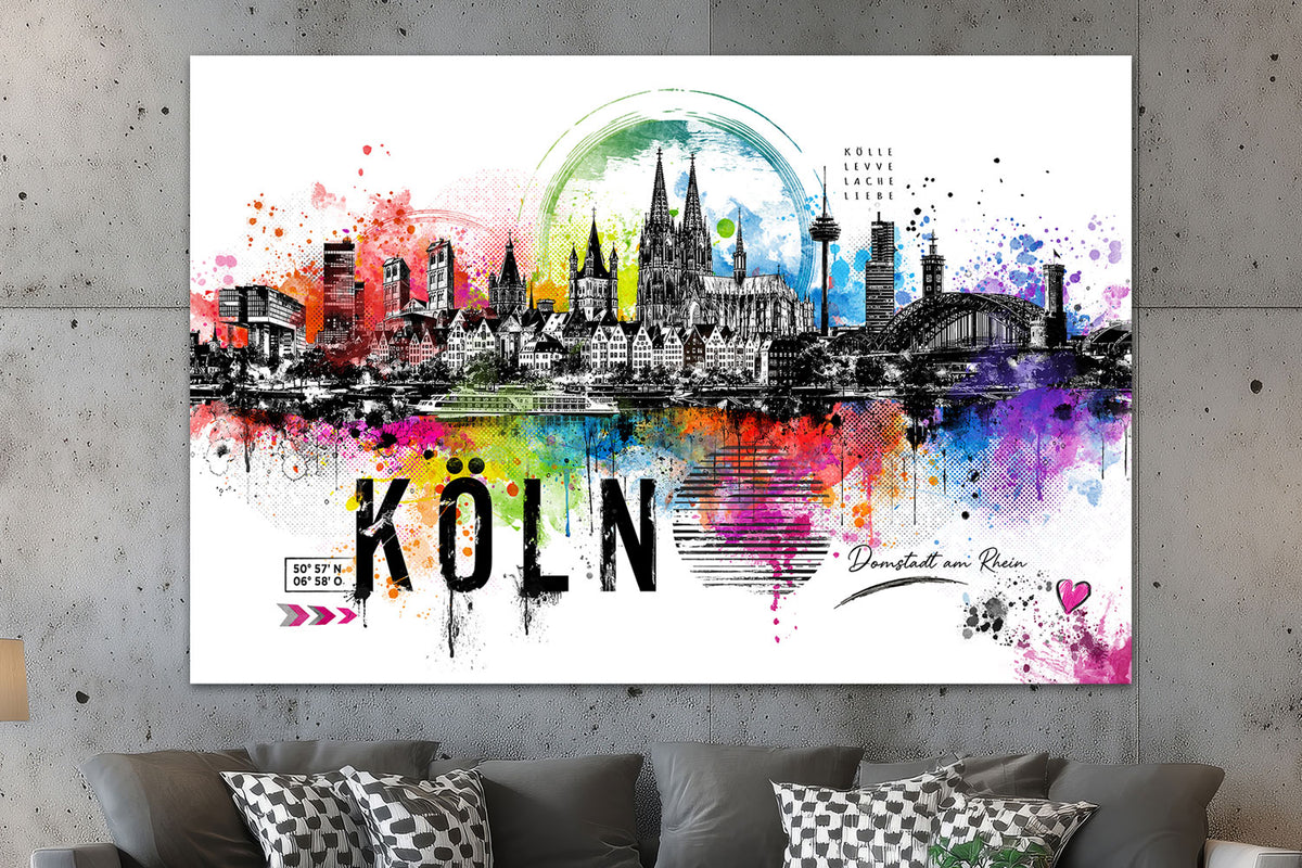 Abstrakte Köln Pop Art Skyline