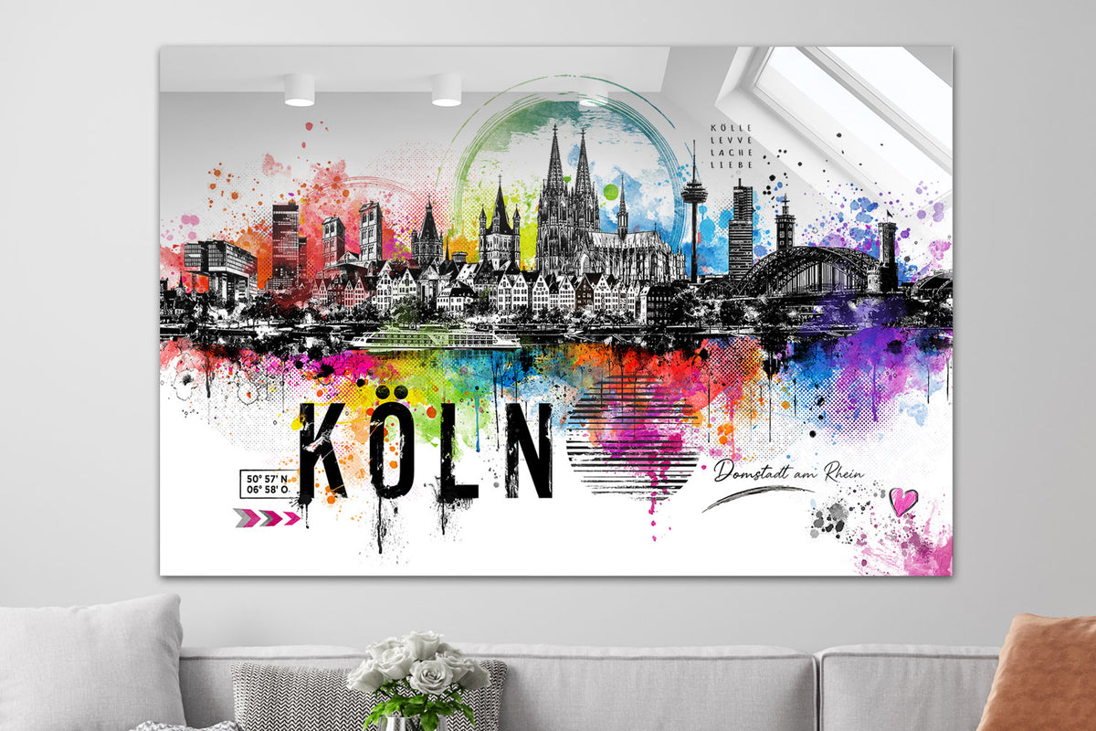 Abstrakte Köln Pop Art Skyline