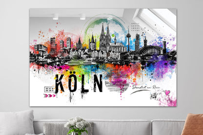 Abstrakte Köln Pop Art Skyline
