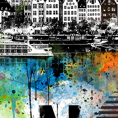 Abstrakte Köln Pop Art Skyline