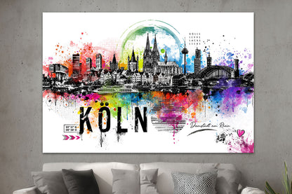 Abstrakte Köln Pop Art Skyline