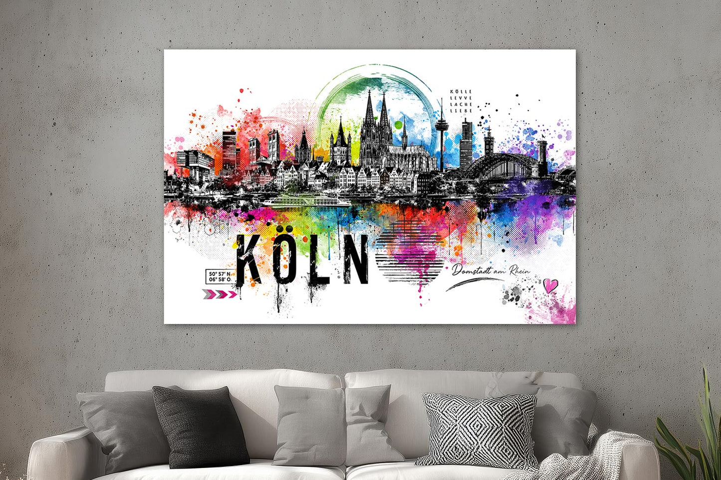Abstrakte Köln Pop Art Skyline