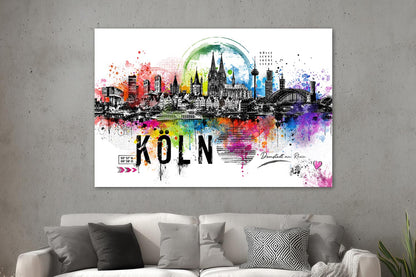 Abstrakte Köln Pop Art Skyline
