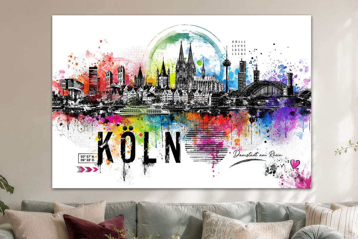 Abstrakte Köln Pop Art Skyline