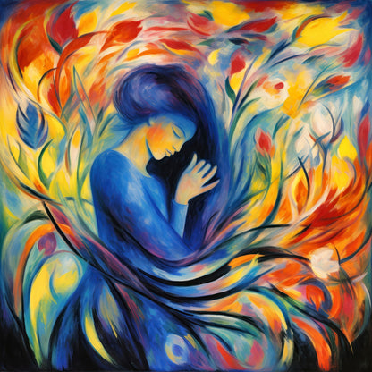 Traumhaftes Wandbild, das an den Stil Marc Chagalls erinnert. Als hochwertiger Kunstdruck auf Leinwand, Alu-Dibond, hinter Acrylglas oder als Poster, versandkostenfrei innerhalb Deutschlands bestellen.