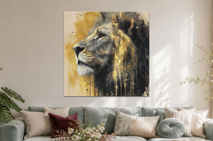 Löwe in Gold und Grau