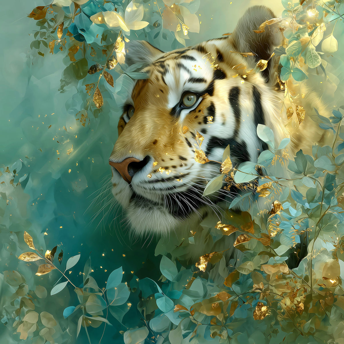 Wunderschönes Tiger-Motiv als hochwertiger Kunstdruck. Jetzt bestellen als Wandbild auf Leinwand, Alu-Dibond, hinter Acrylglas oder als Poster. Versandkostenfreie Lieferung innerhalb Deutschlands.
