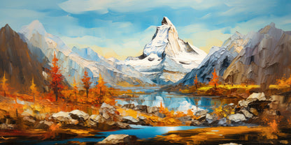 Matterhorn Gemälde als hochwertiger Kunstdruck. Jetzt bestellen als Wandbild auf Leinwand, Alu-Dibond oder hinter Acrylglas. 