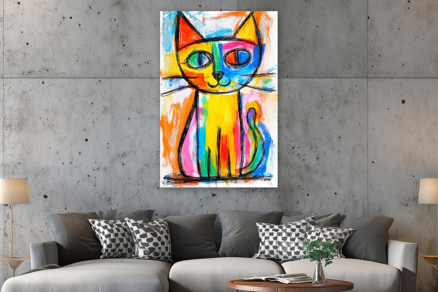 Bunte abstrakte Katze