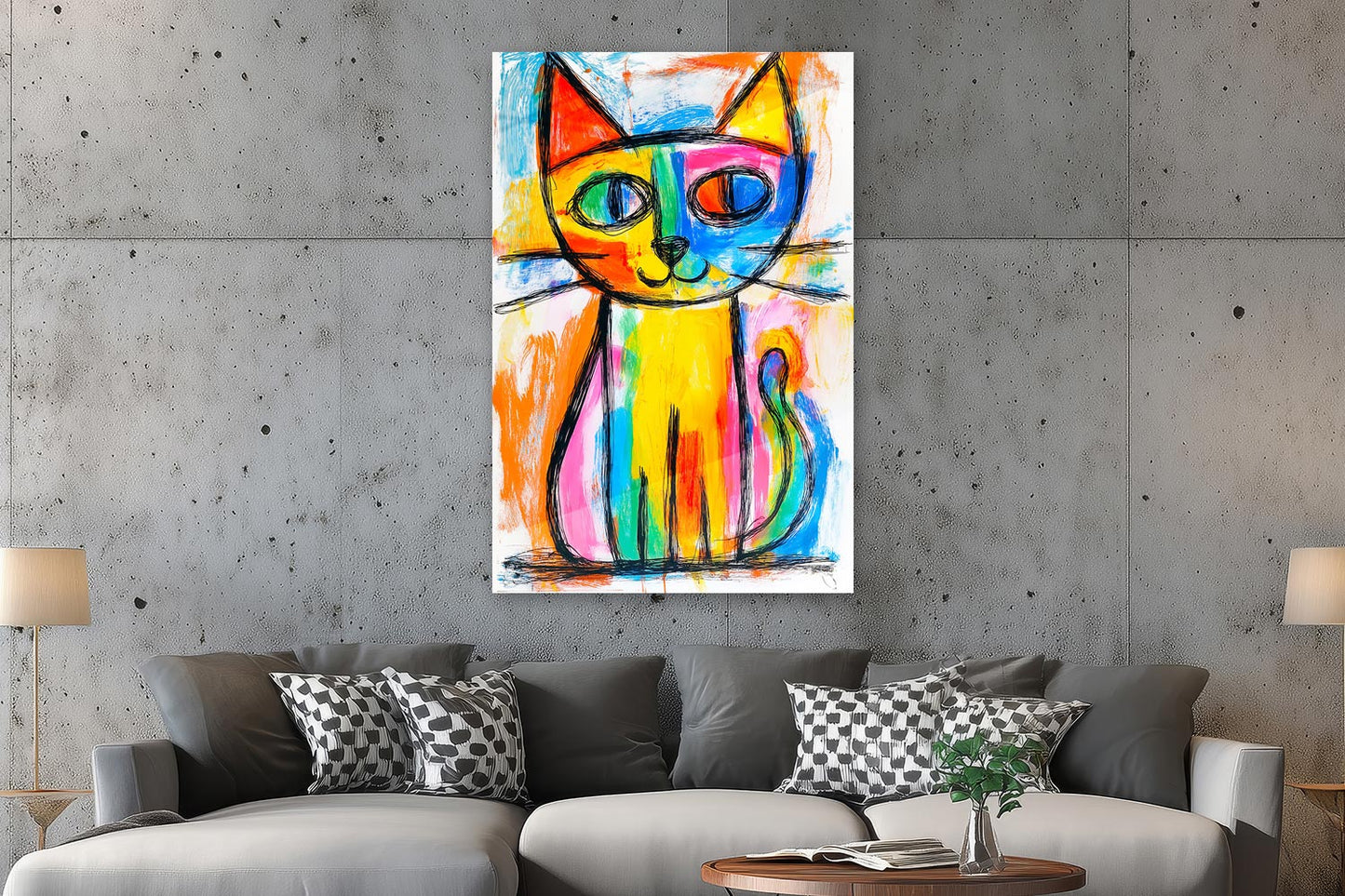 Bunte abstrakte Katze