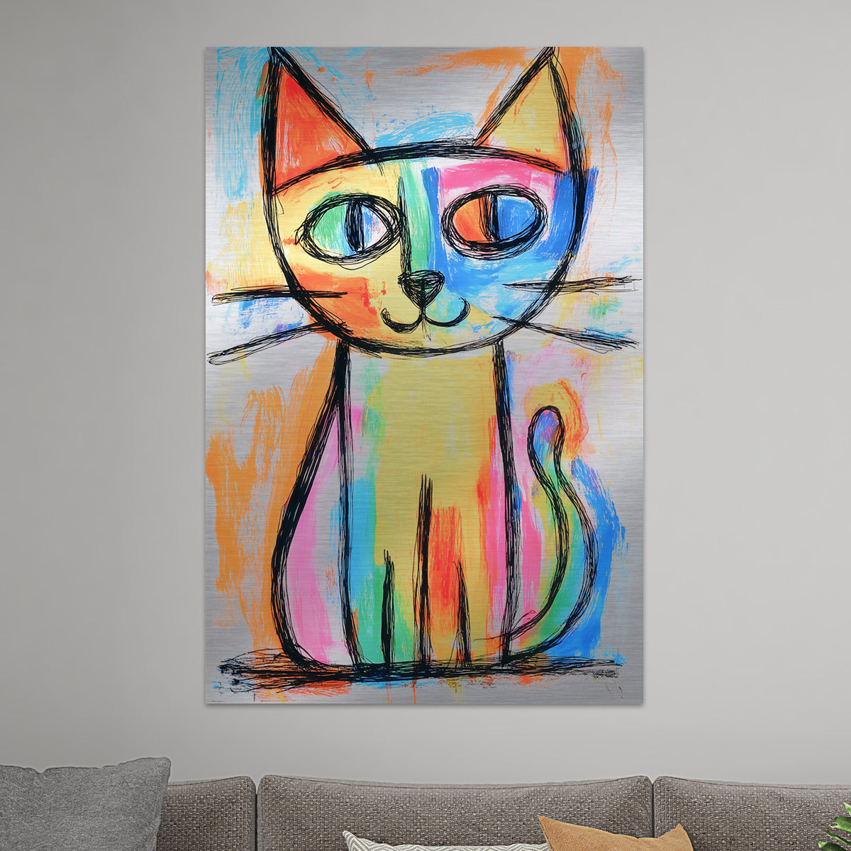 Bunte abstrakte Katze