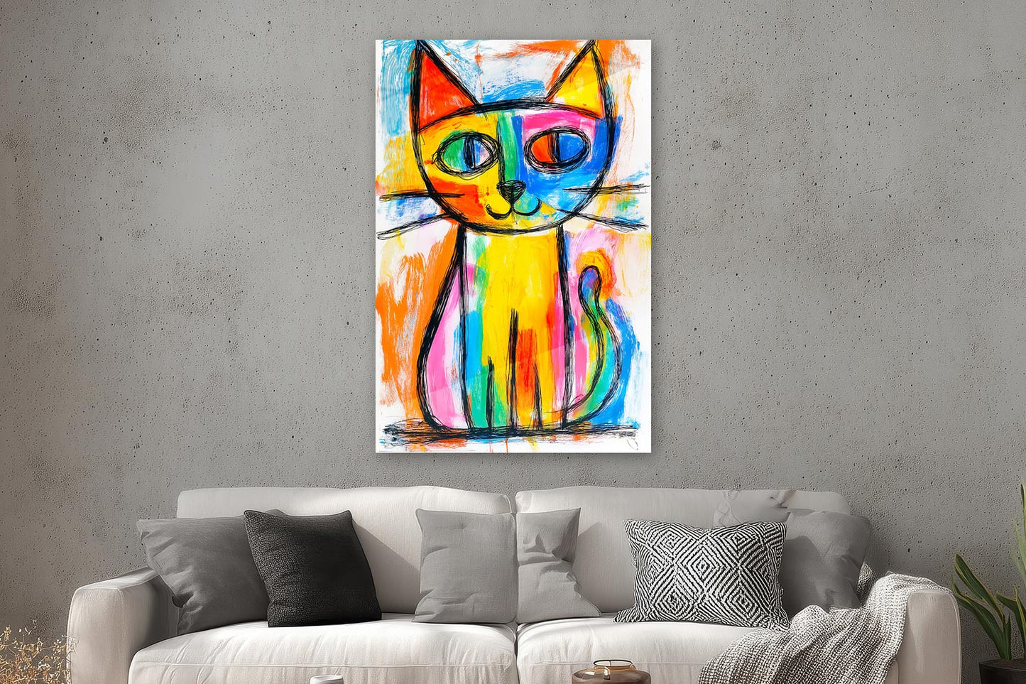 Bunte abstrakte Katze