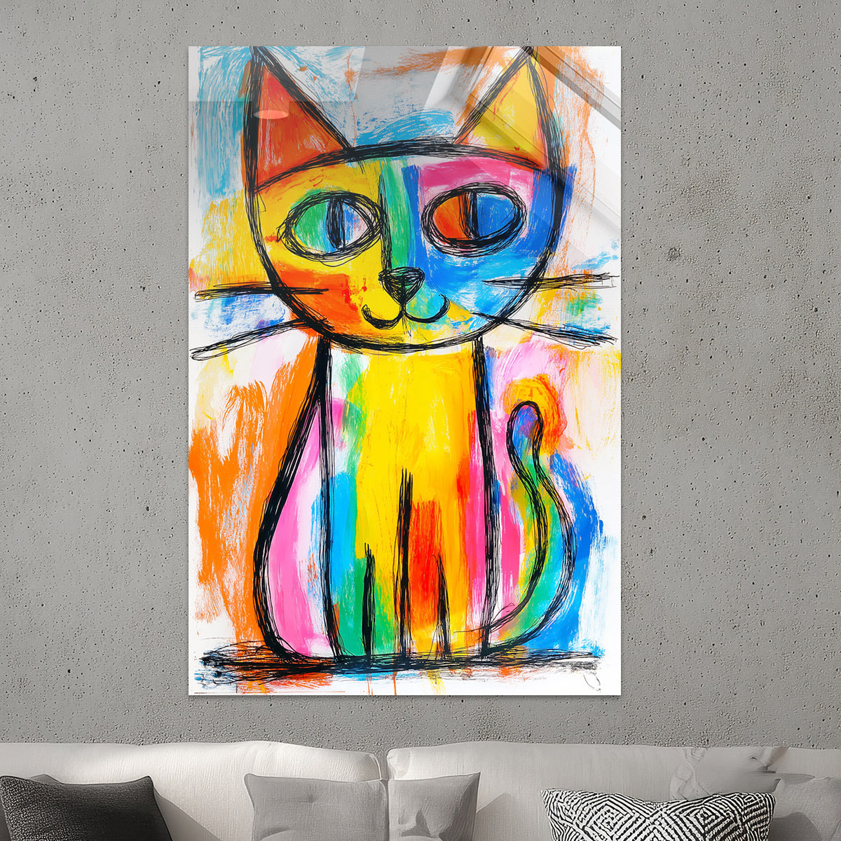 Bunte abstrakte Katze