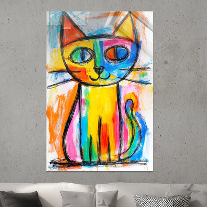 Bunte abstrakte Katze