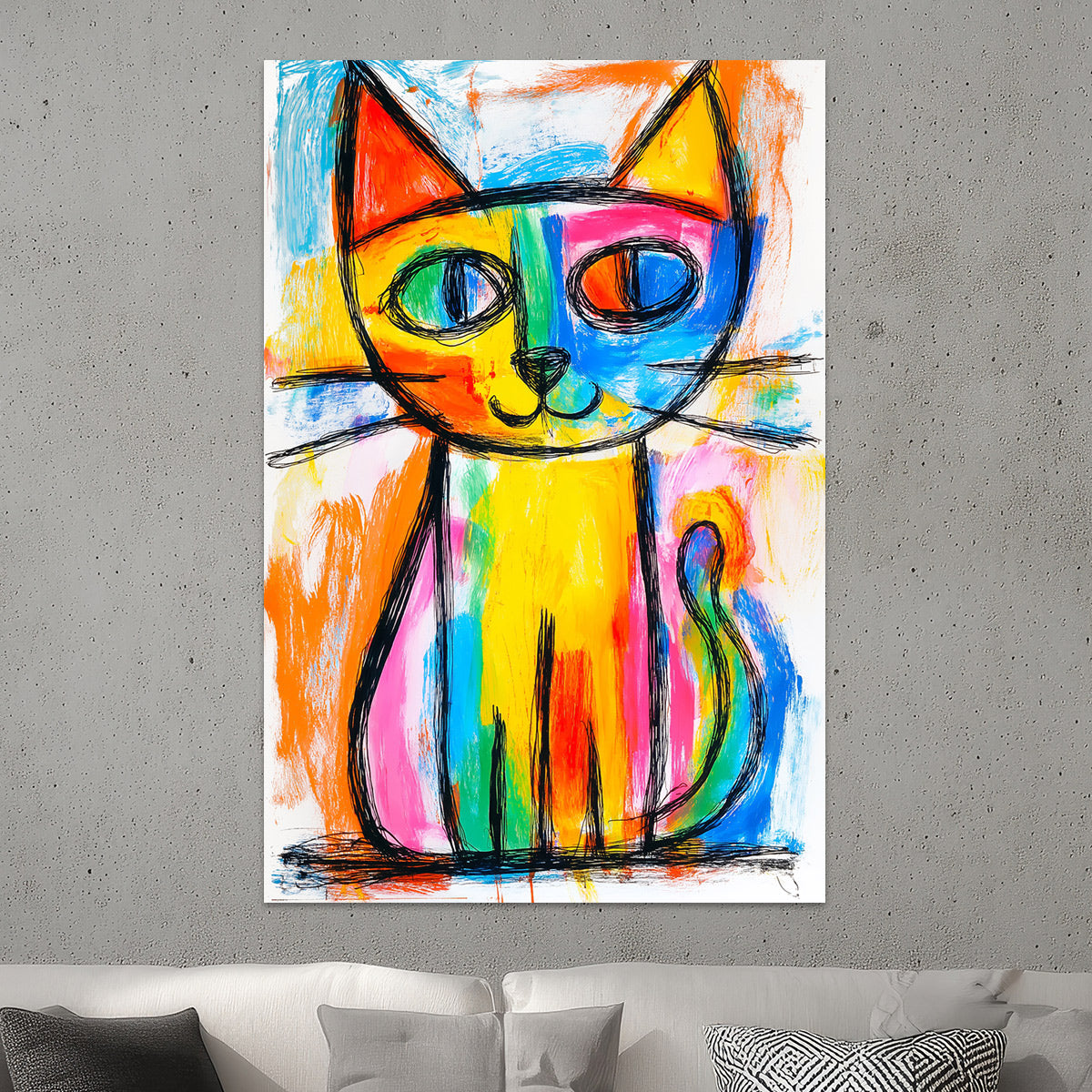 Bunte abstrakte Katze