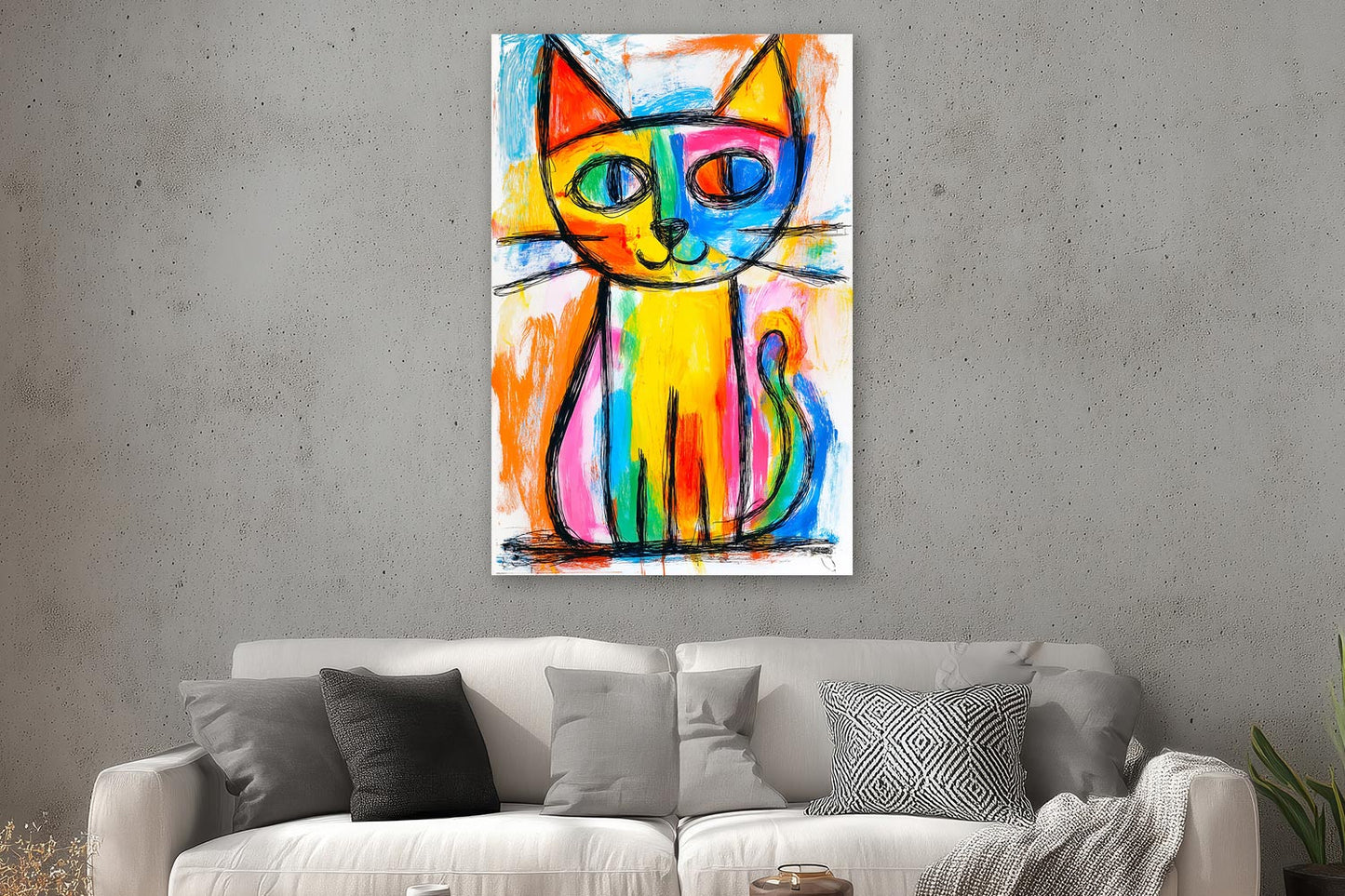 Bunte abstrakte Katze