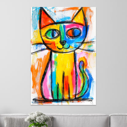 Bunte abstrakte Katze