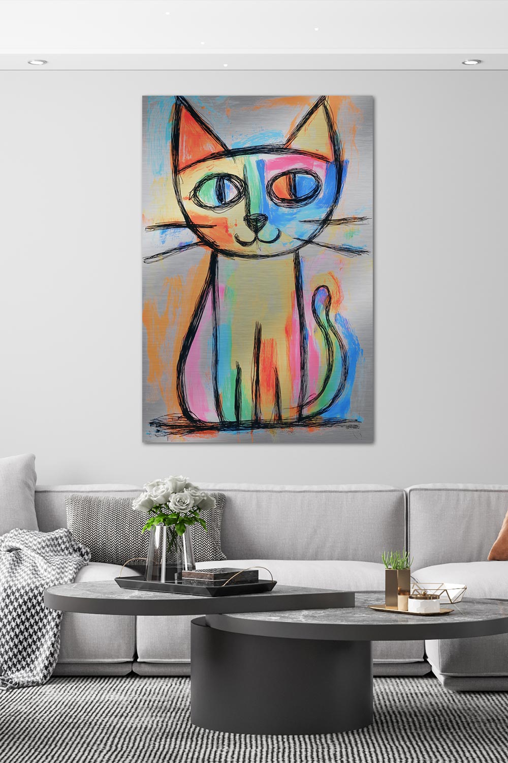 Bunte abstrakte Katze