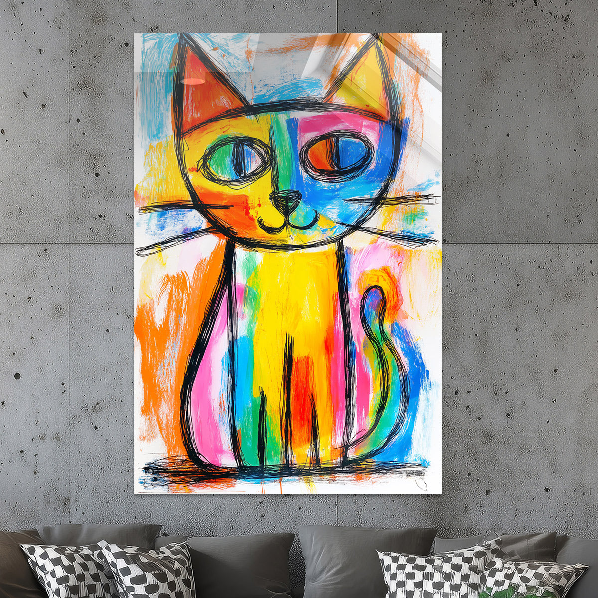Bunte abstrakte Katze