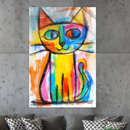 Bunte abstrakte Katze