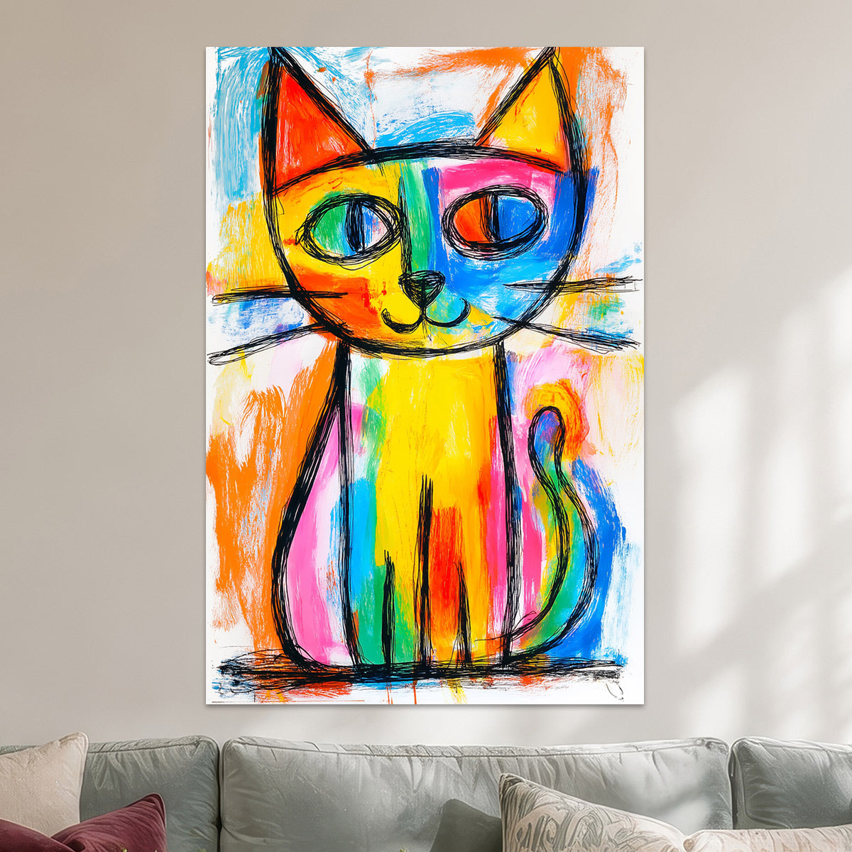 Bunte abstrakte Katze