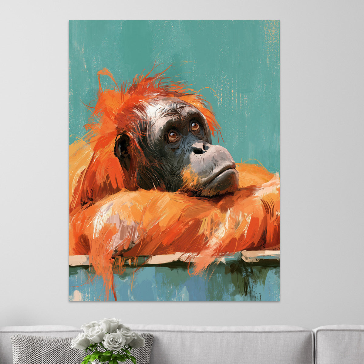 Nachdenklicher Orang-Utan